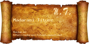 Madarasi Titusz névjegykártya